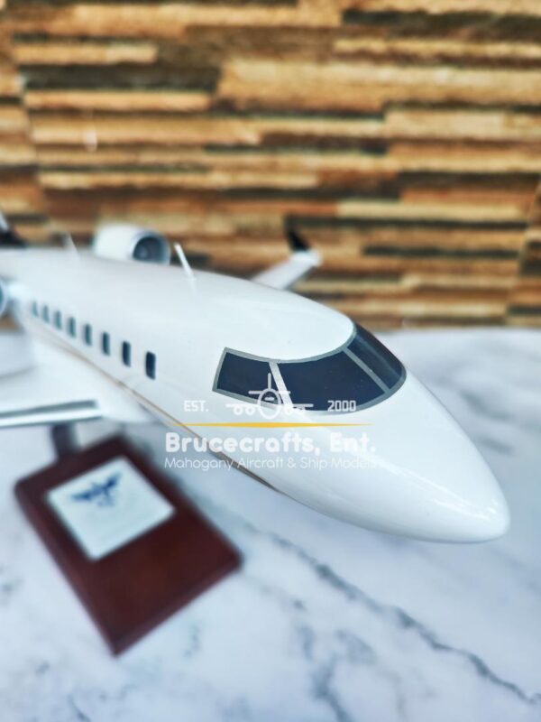 Model of Bombardier Challenger 605 with detailed craftsmanship.